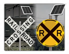 Railroad crossing warning signs