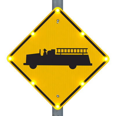 emergency vehicle warning sign