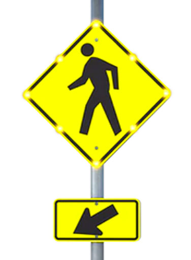 pedestrian crosswalk blinking sign