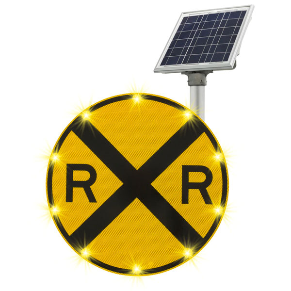 railroad crossing LED warning sign