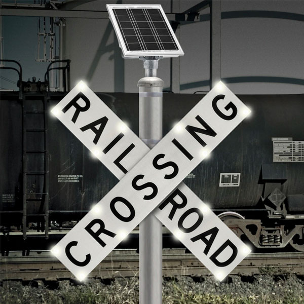 railroad crossing crossbuck blinker sign