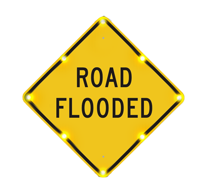 road flooded sign