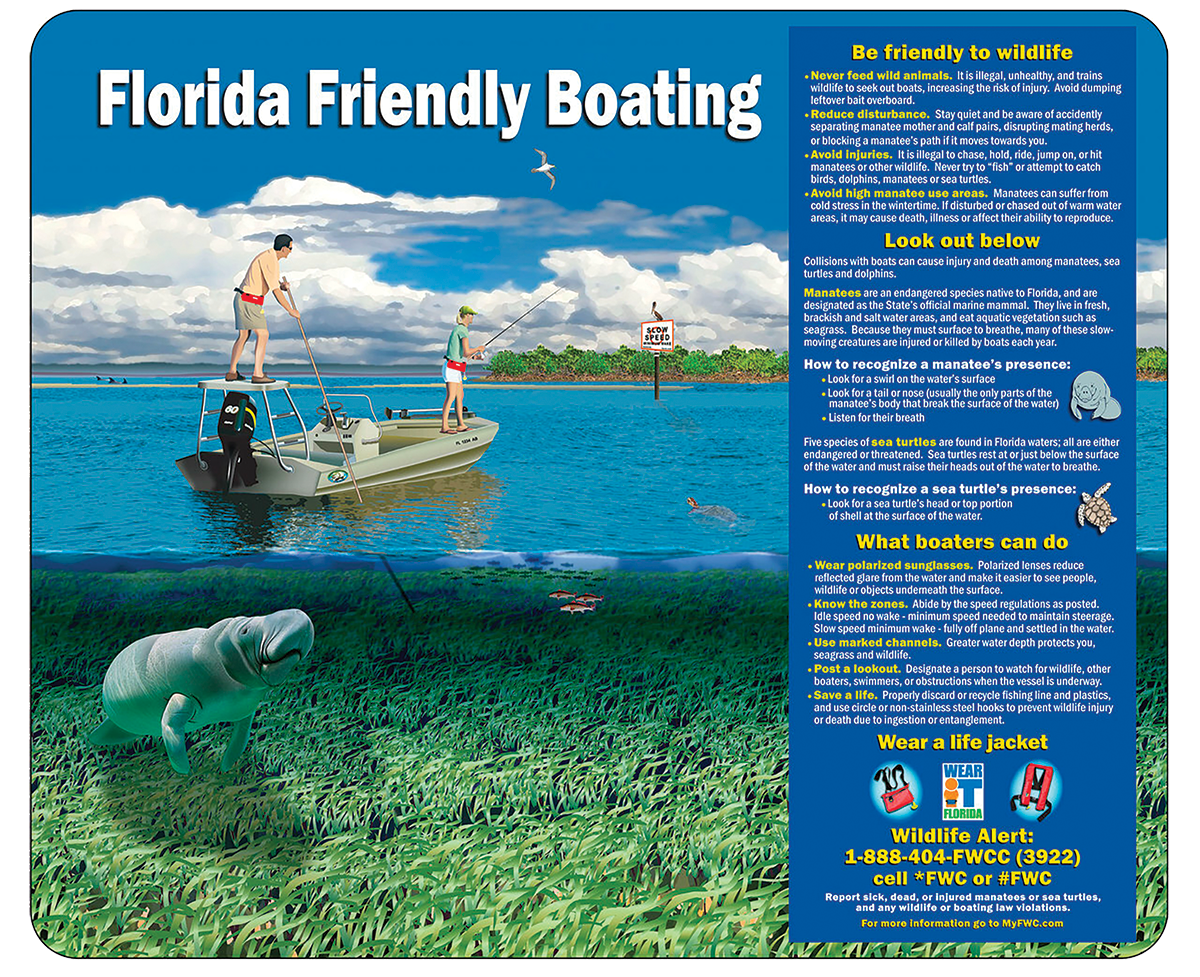 Florida friendly boating marine sign