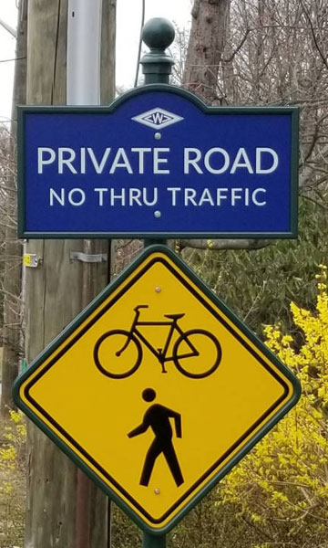 private road ornamental sign