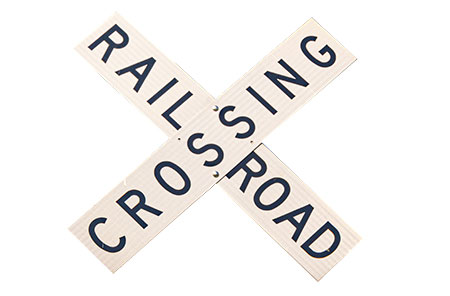crossbuck railroad crossing sign