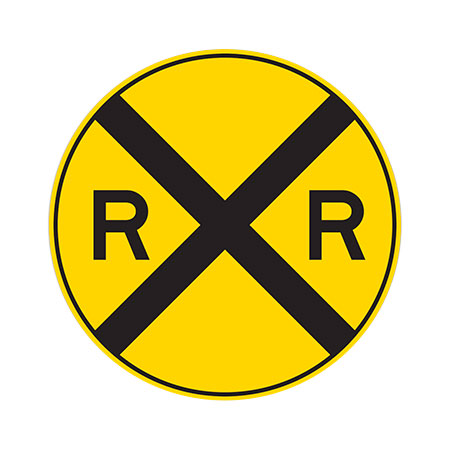 W10-1 railroad crossing warning sign