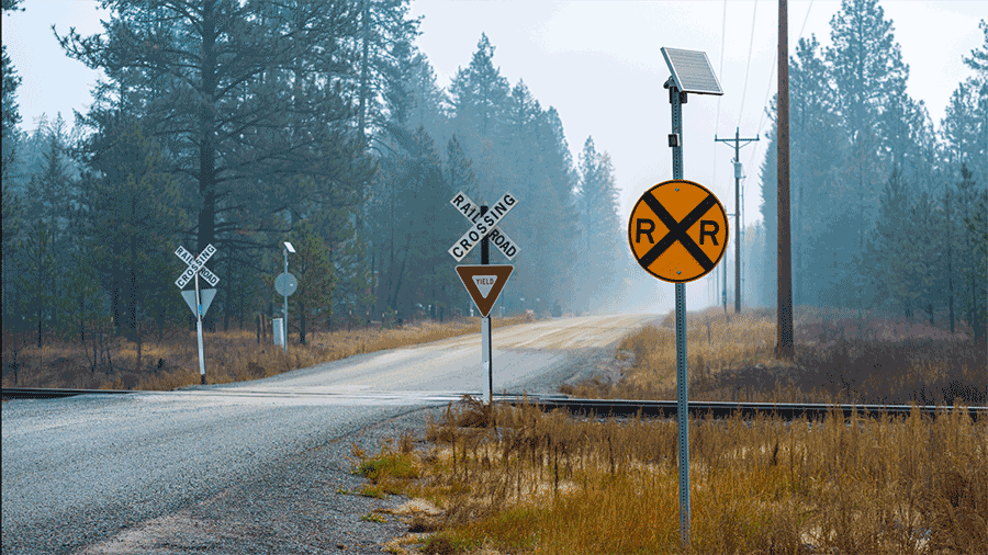 flashing railroad crossing warning solution