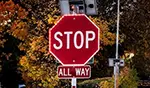 flashing stop sign