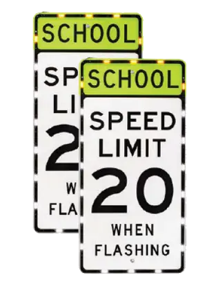 school zone flashing signs